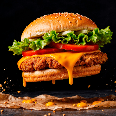hamburguesa de pollo crujiente