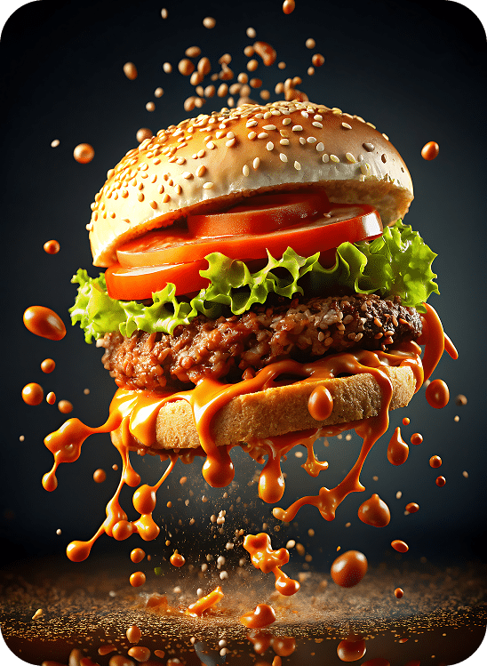 una hamburguesa de aspecto delicioso con carne queso tomates y lechuga 1